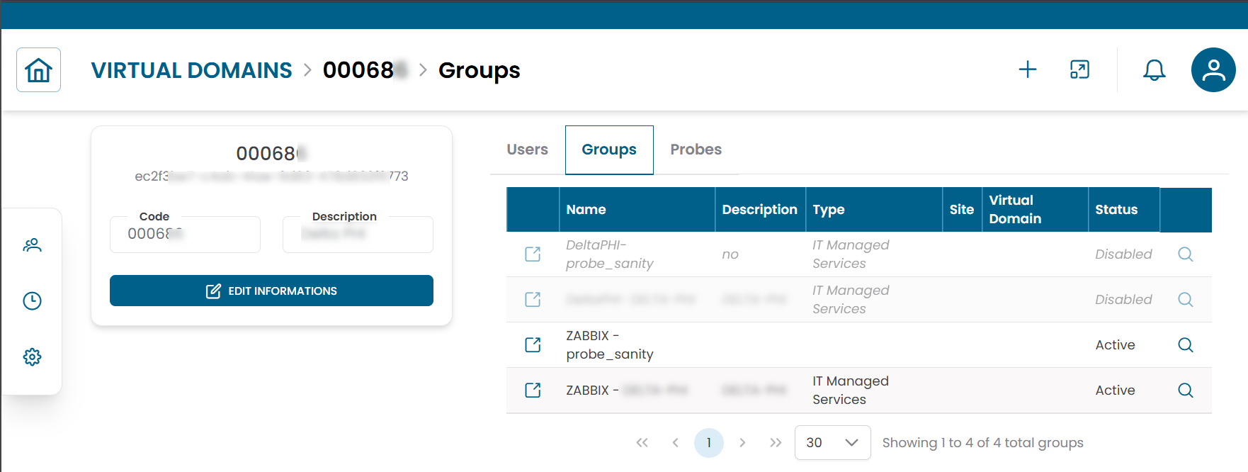 Virtual Domain connections view