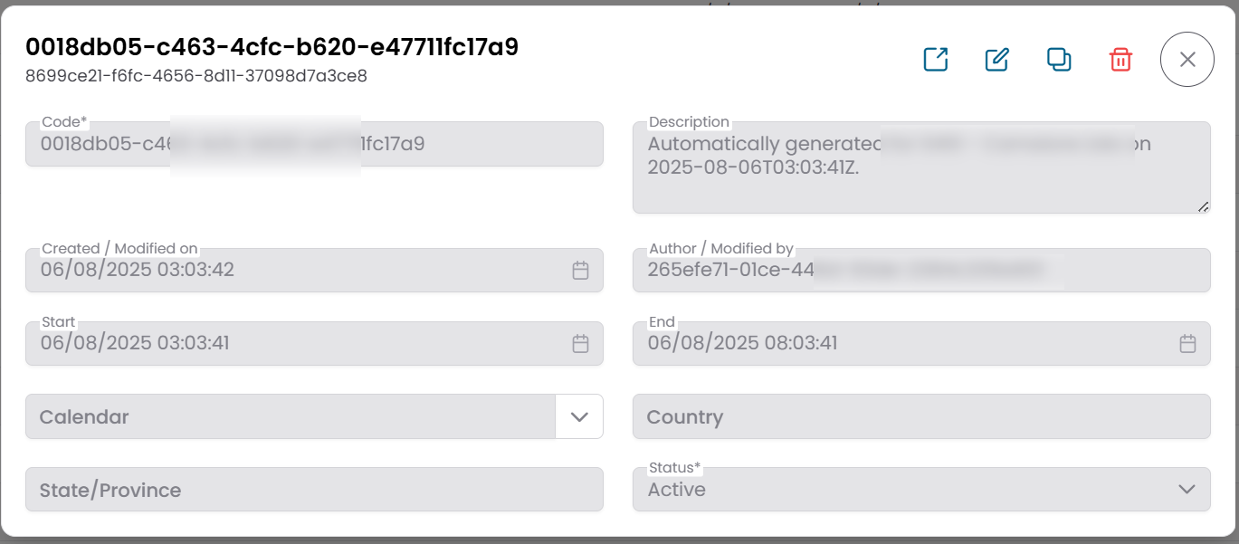Downtime edit dialog